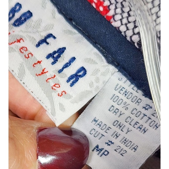 Vintage 90s Bedford Fair Americana Tapestry Jacket Concho Button USA Flag MP - Picture 5 of 9